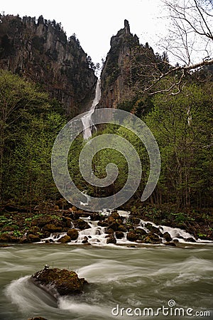 Ryusei-no-taki Falls , near Sounkyo Onsen, Daisetsuzan National Park, Hokkaido, Japan Stock Photo