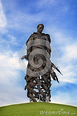 Rzhev, Russia - 12 October, 2020: Memorial to the Soviet soldier. Memorial complex memory Soviet soldiers of World War II Editorial Stock Photo