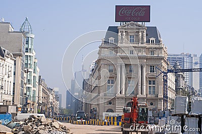 RÃ©gie FonciÃ¨re de la Ville de Bruxelles. City government office in Brussels, Belgium Place De BrouckÃ¨re Editorial Stock Photo