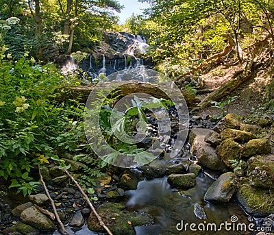 RÃ¶ttleÃ¥ river waterfall, Sweden Stock Photo