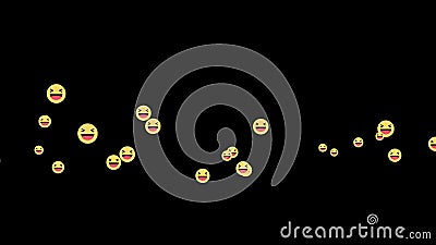 Réactions vivantes de Facebook - emoji de réactions de Haha en coulant la vidéo en direct sur le canal alpha illustration libre de droits Réactions vivantes de Facebook - emoji de réactions de Haha en coulant la vidéo en direct sur le canal alpha illustration libre de droits