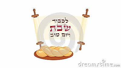 Símbolos De Férias Judeus Shabbat E Pergaminho Filme - Vídeo de calmo,  hebraico: 181276124