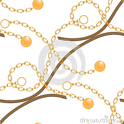 Seamless pattern with belts,chain. Vector Illustration