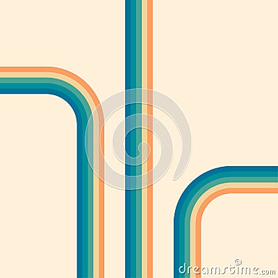 70s, 1970 abstract vector stock retro lines background. Vector illustration. Vector Illustration