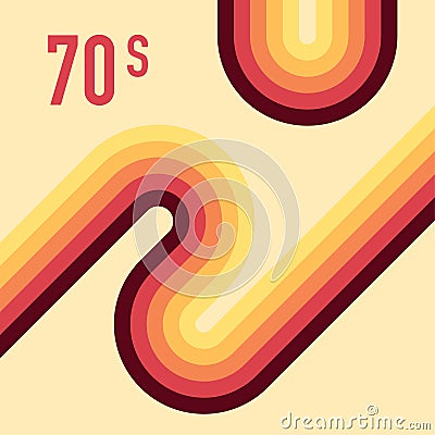 70s, 1970 abstract vector stock retro lines background. Vector illustration. Vector Illustration