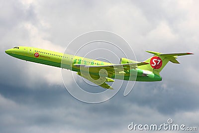 S7 Airlines Tupolev Tu-154M RA-85829 taking off at Domodedovo international airport. Editorial Stock Photo