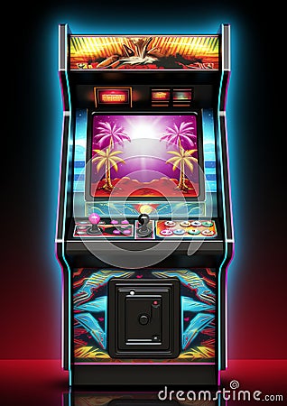 80s arcade game frame 80s retro nostalgic Stock Photo