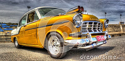 1950s Australian gold painted Holden hot rod Editorial Stock Photo