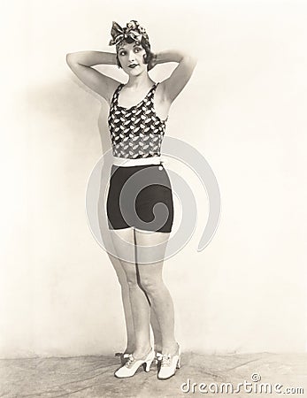 1920s bathing beauty Stock Photo