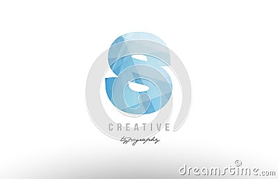 s blue polygonal alphabet letter logo icon design Vector Illustration