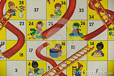 1980s Board Games - Chutes and Ladders Editorial Stock Photo