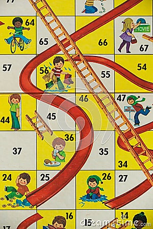 1980s Board Games - Chutes and Ladders Editorial Stock Photo