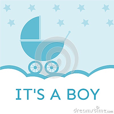 It's a boy baby shower invitation Vector Illustration