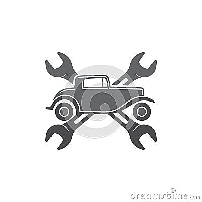 1930s classic cars style for mechanic icon Vector Illustration