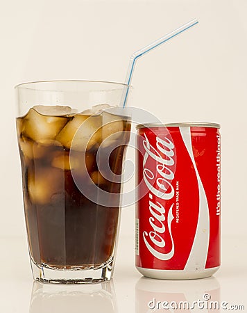 1980s Coca Cola Can and drink - vintage and retro Editorial Stock Photo