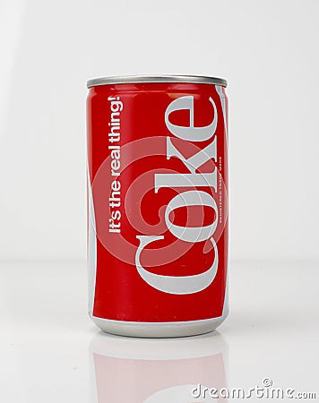 1980s Coke Can - vintage and retro Editorial Stock Photo