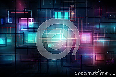 80s computer interface grid backdrop 80s retro nostalgic Stock Photo
