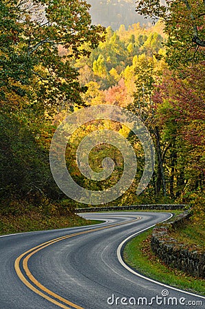 S-Curve Road Skyline Drive Stock Photo