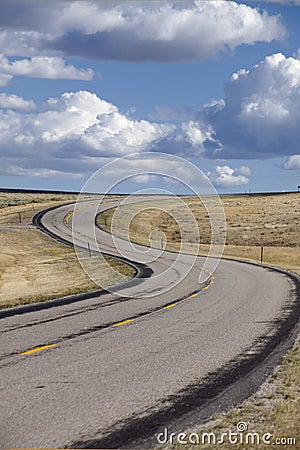 S-curve in roadway Stock Photo