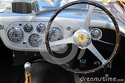 1950s ferrari interior dashboard gauges Editorial Stock Photo