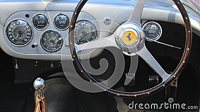 1950s Ferrari interior dashboard gauges Editorial Stock Photo