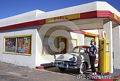 A 50s Ford Station Wagon, Lowell, Arizona Editorial Stock Photo