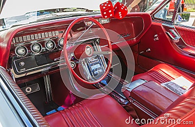 60's Ford Thunderbird Interior Editorial Stock Photo