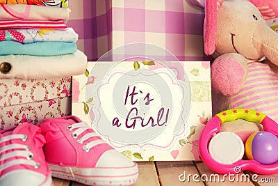 It`s a girl card. Stock Photo