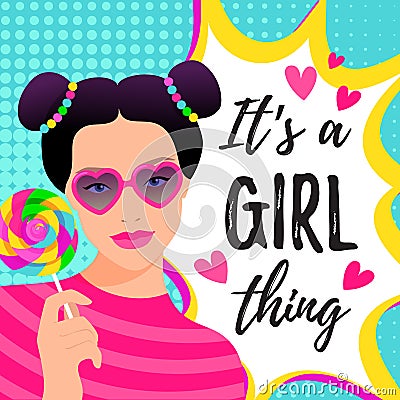 It`s a girl thing vector illustration Vector Illustration