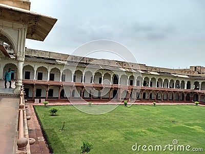 That`s the image of inside of Lal Kila fort from Agra Editorial Stock Photo