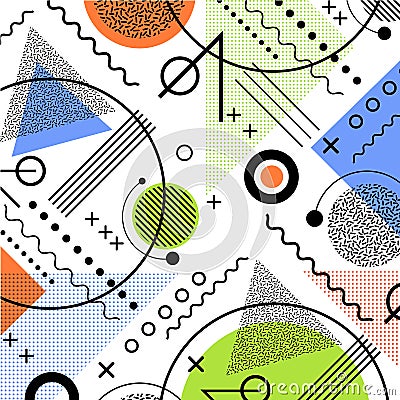 1980s inspired memphis pattern background Vector Illustration