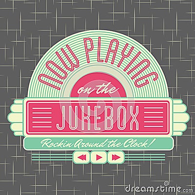 1950s Jukebox Style Logo Design Vector Illustration