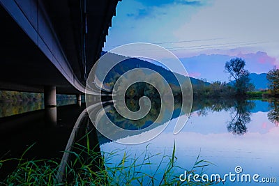 Under The Bridge And Over The Water Stock Photo