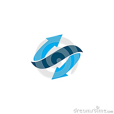 S letter arrow logo design template Vector Illustration