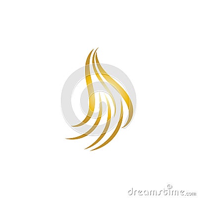 S letter gold hair logo and symbol template symbol illustration design. Vector Illustration