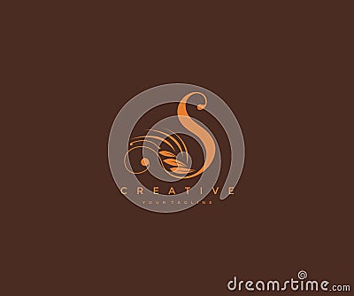 S letter luxury flourishes ornament logo Vector Illustration