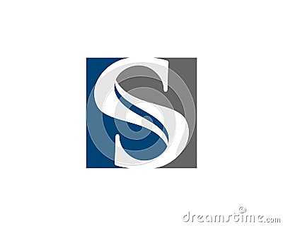 S letter square initial logo Vector Illustration
