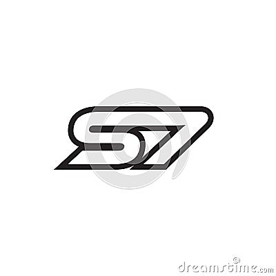 S 7 lines logo design vector Vector Illustration