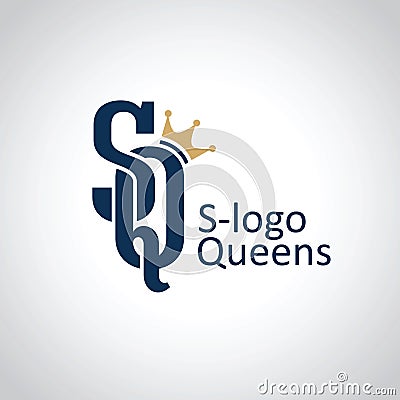 S-logo Queens. SQ letters Vector Illustration