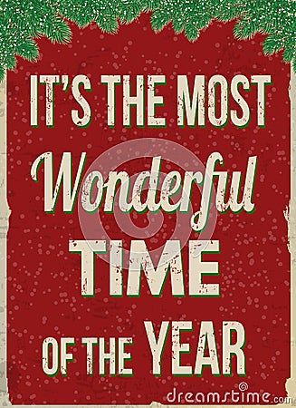It`s the most wonderful time of the year retro advertising poster Vector Illustration