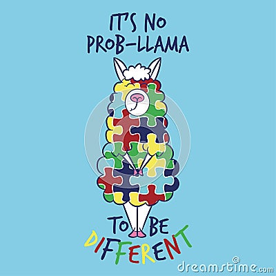 It`s no prob-llama to be different. Vector Illustration