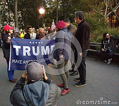 Trump, Make America Great Again!, Washington Square Park, NYC, NY, USA Editorial Stock Photo