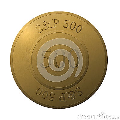 S&P 500 golden coin. Economy and financial concept. Buy and sell stocks Stock Photo