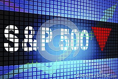 SP 500 stock with red arrow point down Editorial Stock Photo