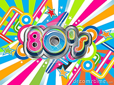 80s Party background Vector Illustration