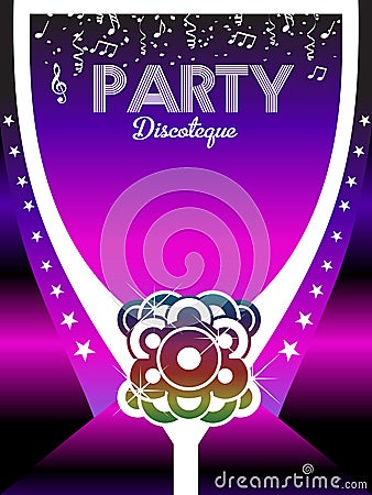 80s Party Poster Art Background. Vector Illustration