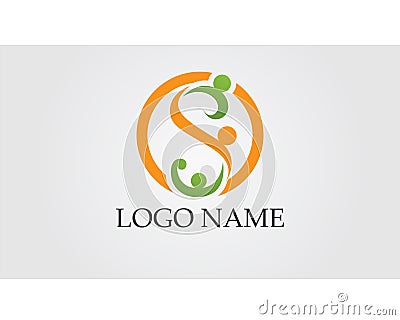 S people Logo Template vector icon design Vector Illustration