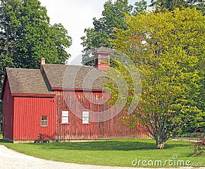 1800s red barn Berkshires Massachusetts Editorial Stock Photo