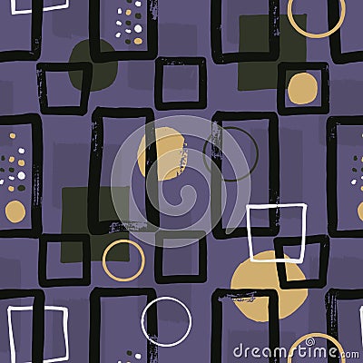 1950s Retro Mid-Century Seamless Pattern Vector Illustration