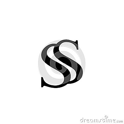 S,S vector logo. Leters S and S vector emblem. SS icon.Letter s of the alphabet sign Vector Illustration